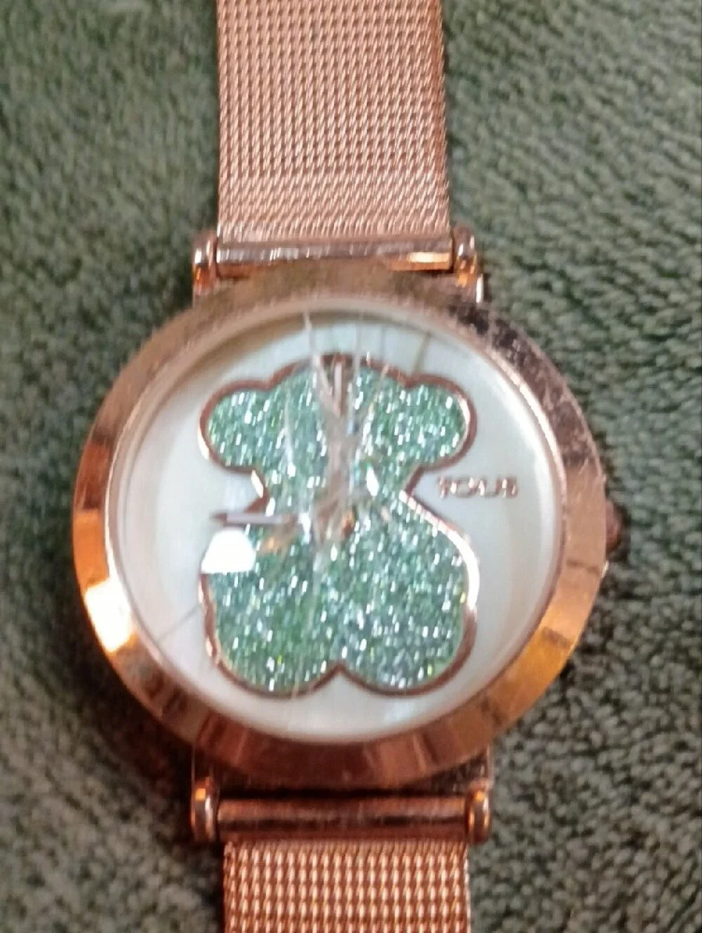 Glitter Bear Mesh Strap Watch - Pink, Blue, Black, Green